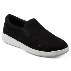 Sale Earth Shoes Nel Laser Cut Round Toe Casual Slip-on Sneakers Black