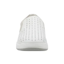 Hot Earth Shoes Nel Laser Cut Round Toe Casual Slip-on Sneakers White