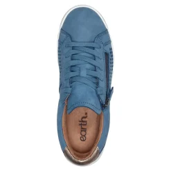 Earth Shoes Netta Round Toe Casual Lace-up Sneakers Medium Blue