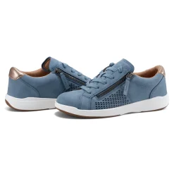 Earth Shoes Netta Round Toe Casual Lace-up Sneakers Medium Blue