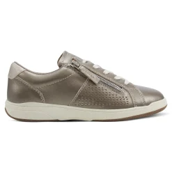 Outlet Earth Shoes Netta Round Toe Casual Lace-up Sneakers Gold