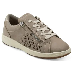 Discount Earth Shoes Netta Round Toe Casual Lace-up Sneakers Silver