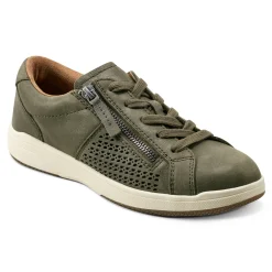 Hot Earth Shoes Netta Round Toe Casual Lace-up Sneakers Dark Green