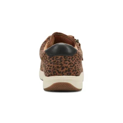Outlet Earth Shoes Netta Round Toe Casual Lace-up Sneakers Leopard