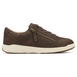 Earth Shoes Netta Round Toe Casual Lace-up Sneakers Dark Brown