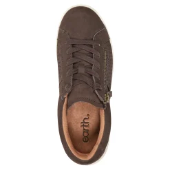 Earth Shoes Netta Round Toe Casual Lace-up Sneakers Dark Brown