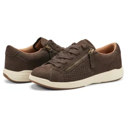 Earth Shoes Netta Round Toe Casual Lace-up Sneakers Dark Brown