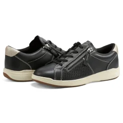 Sale Earth Shoes Netta Round Toe Casual Lace-up Sneakers Black