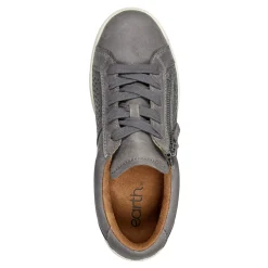 Outlet Earth Shoes Netta Round Toe Casual Lace-up Sneakers Medium Gray