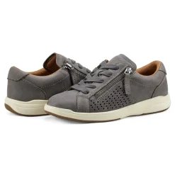 Outlet Earth Shoes Netta Round Toe Casual Lace-up Sneakers Medium Gray