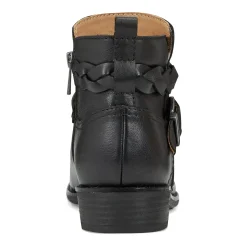 Earth Shoes Nicole Round Toe Stacked Heel Casual Booties Black