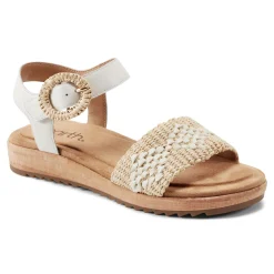 New Earth Shoes Padma Square Toe Platform Casual Sandals Ivory