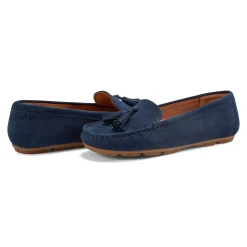 Outlet Earth Shoes Raquel Slip-on Casual Flat Tassel Loafers Dark Blue