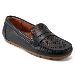 Online Earth Shoes Remi Almond Toe Slip-on Casual Flat Loafers Black
