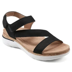 New Earth Shoes Roni Casual Strappy Flat Sandals Black