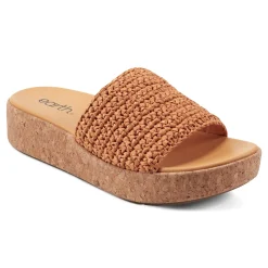 Earth Shoes Sachan Casual Slip-on Wedge Platform Sandals Orange