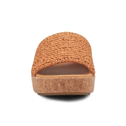 Earth Shoes Sachan Casual Slip-on Wedge Platform Sandals Orange