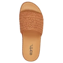 Earth Shoes Sachan Casual Slip-on Wedge Platform Sandals Orange