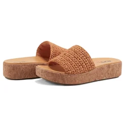 Earth Shoes Sachan Casual Slip-on Wedge Platform Sandals Orange