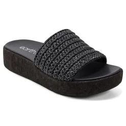 Discount Earth Shoes Sachan Casual Slip-on Wedge Platform Sandals Black