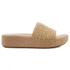Discount Earth Shoes Sachan Casual Slip-on Wedge Platform Sandals Light Natural Rafia