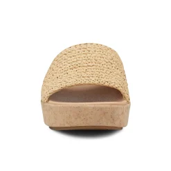 Discount Earth Shoes Sachan Casual Slip-on Wedge Platform Sandals Light Natural Rafia