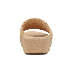 Discount Earth Shoes Sachan Casual Slip-on Wedge Platform Sandals Light Natural Rafia