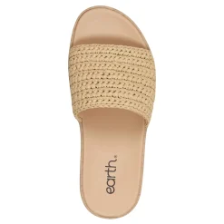 Discount Earth Shoes Sachan Casual Slip-on Wedge Platform Sandals Light Natural Rafia