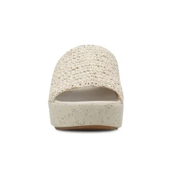 Sale Earth Shoes Sachan Casual Slip-on Wedge Platform Sandals Ivory