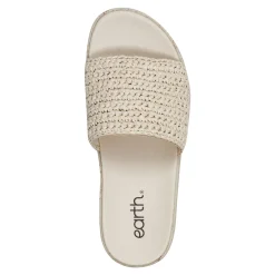 Sale Earth Shoes Sachan Casual Slip-on Wedge Platform Sandals Ivory
