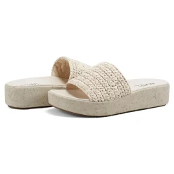 Sale Earth Shoes Sachan Casual Slip-on Wedge Platform Sandals Ivory