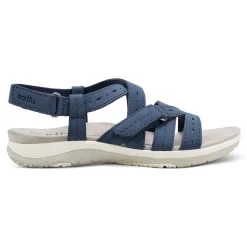 New Earth Shoes Samsin Round Toe Strappy Casual Flat Sandals Dark Blue