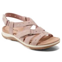 Earth Shoes Samsin Round Toe Strappy Casual Flat Sandals Pink