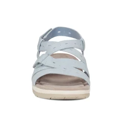 Best Earth Shoes Samsin Round Toe Strappy Casual Flat Sandals Light Blue