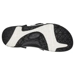 Earth Shoes Samsin Round Toe Strappy Casual Flat Sandals Black