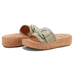 Earth Shoes Samsy Casual Slip-on Wedge Platform Sandals Light Green