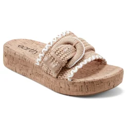 Sale Earth Shoes Samsy Casual Slip-on Wedge Platform Sandals Light Natural