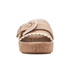 Sale Earth Shoes Samsy Casual Slip-on Wedge Platform Sandals Light Natural