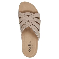 Outlet Earth Shoes Sassoni Strappy Casual Slip-On Flat Sandals Blush