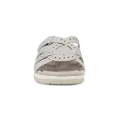 Best Earth Shoes Sassoni Strappy Casual Slip-On Flat Sandals Light Gray