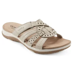 New Earth Shoes Sassoni Strappy Casual Slip-On Flat Sandals Ivory