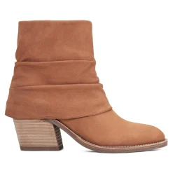Discount Earth Shoes Savvy Block Heel Ruched Casual Booties Medium Natural
