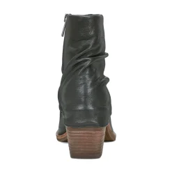 Earth Shoes Savvy Block Heel Ruched Casual Booties Black