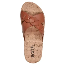 Best Earth Shoes Scotti Casual Slip-on Wedge Platform Sandals Dark Natural