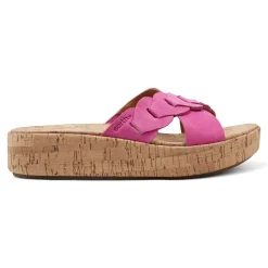 Best Earth Shoes Scotti Casual Slip-on Wedge Platform Sandals Dark Pink