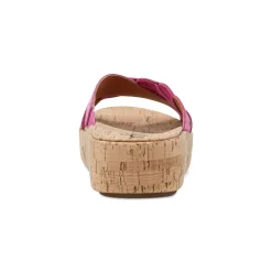 Best Earth Shoes Scotti Casual Slip-on Wedge Platform Sandals Dark Pink