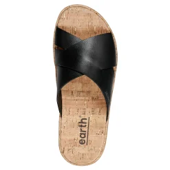 Best Earth Shoes Scout Casual Slip-on Wedge Platform Sandals Black