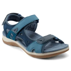 Sale Earth Shoes Skylar Round Toe Lightweight Casual Flat Sandals Blue Multi