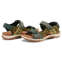 Hot Earth Shoes Skylar Round Toe Lightweight Casual Flat Sandals Dark Green