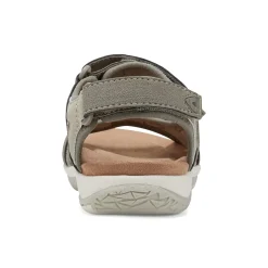 Outlet Earth Shoes Skylar Round Toe Lightweight Casual Flat Sandals Light Gray